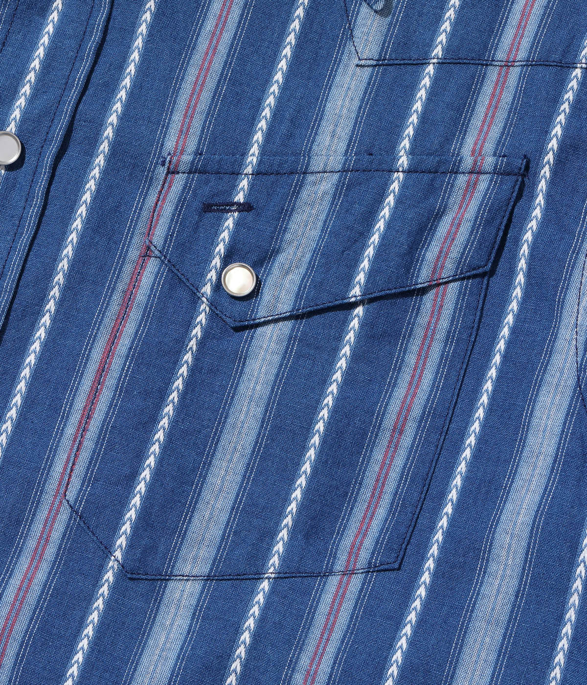 SUGARCANE NATIVE AMERICAN INDIGO STRIPE WESTERN SHIRT