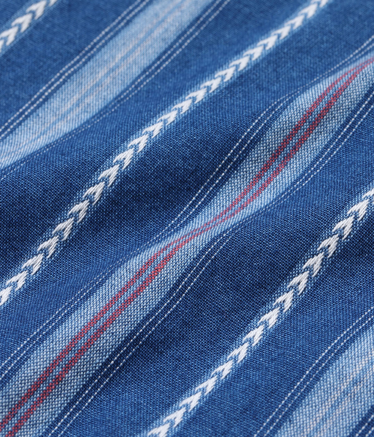 SUGARCANE NATIVE AMERICAN INDIGO STRIPE WESTERN SHIRT