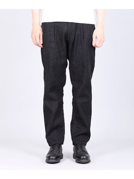 Japan blue JBJE1525 Sashiko wide tapered 5P Trouser - 11oz Black Sashiko