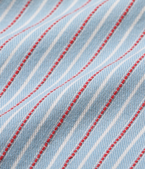 SUGARCANE DOBBY STRIPE WORKSHIRT (LONG SLEEVE) - LIGHT BLUE