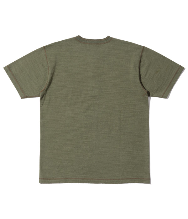 SUGARCANE BUZZ RICKSON&#39;S SLUB YARN HENLEY NECK T-SHIRTT - OLIVE