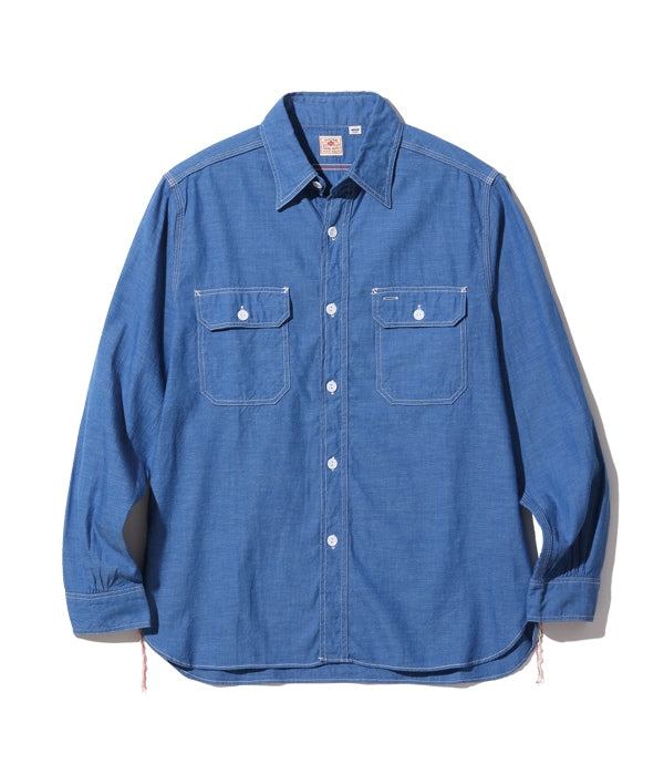 SUGARCANE VAT DYE CHAMBRAY WORK SHIRT - LONG SLEEVE