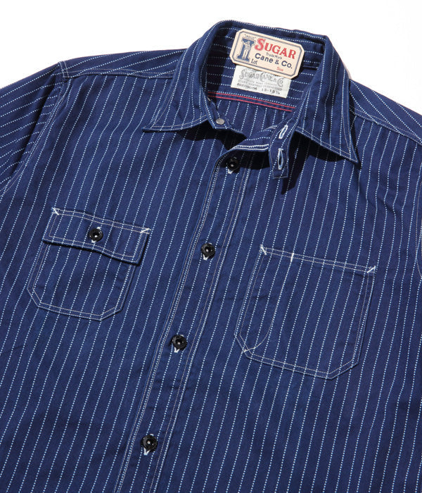 SUGARCANE FICTION ROMANCE WABASH STRIPE  8.5oz Work Shirt