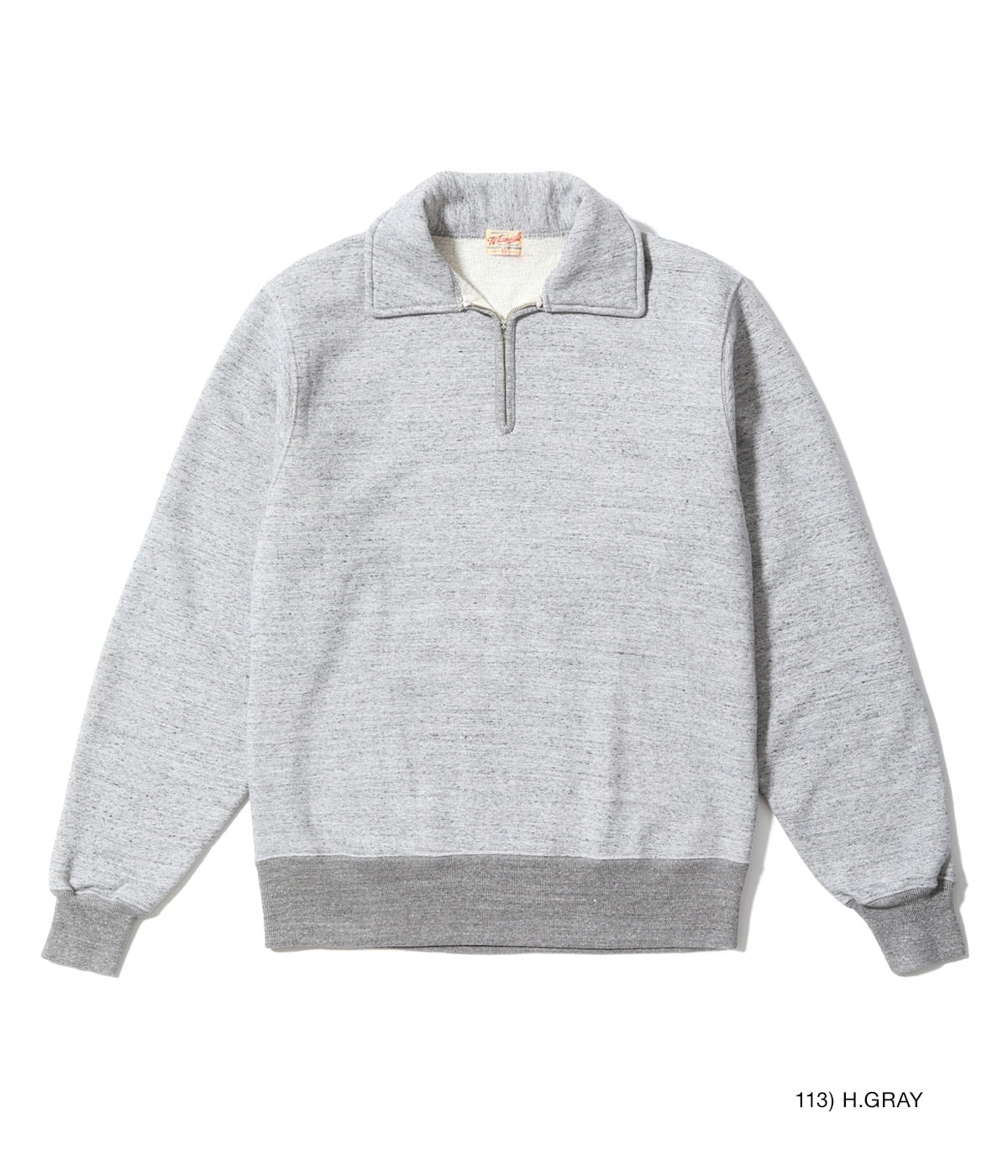 SUGARCANE WHITESVILLE HALF ZIP SWEATSHIRT - HEATHER GREY