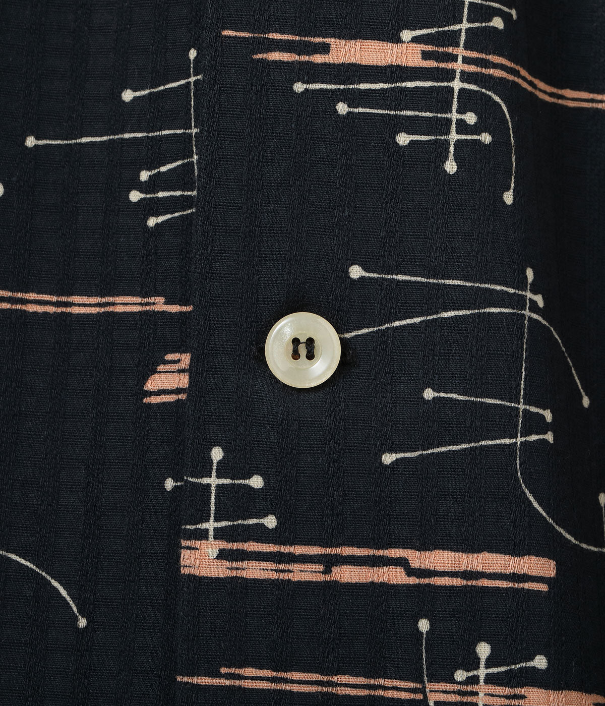 Sugarcane Star Of Hollywood short sleeve Dobby Cotton Open Neck Shirt - “ATOMIC”