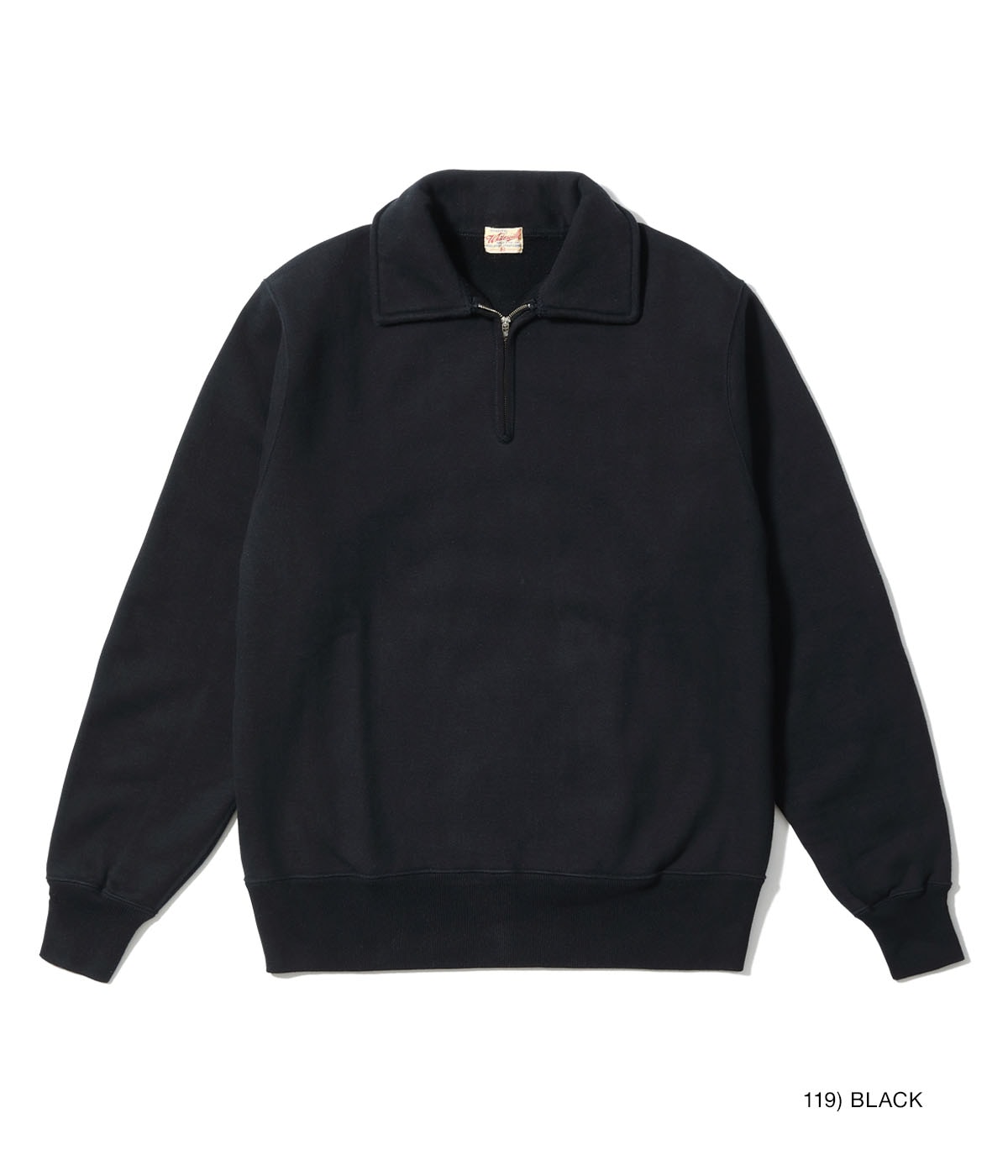 SUGARCANE WHITESVILLE HALF ZIP SWEATSHIRT - BLACK