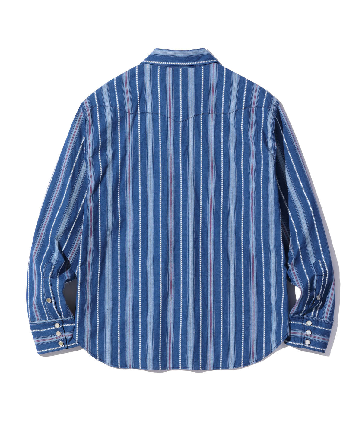 SUGARCANE NATIVE AMERICAN INDIGO STRIPE WESTERN SHIRT