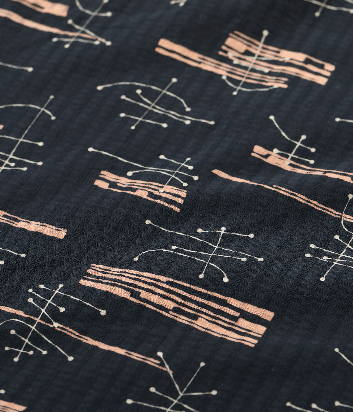 Sugarcane Star Of Hollywood short sleeve Dobby Cotton Open Neck Shirt - “ATOMIC”