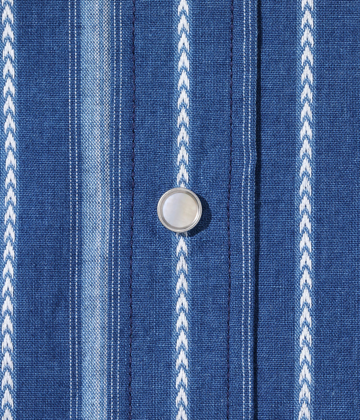 SUGARCANE NATIVE AMERICAN INDIGO STRIPE WESTERN SHIRT