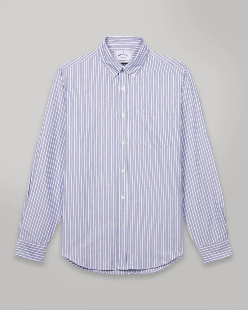 Portuguese Flannel Belavista Long Sleeve Shirt - Blue Stripe
