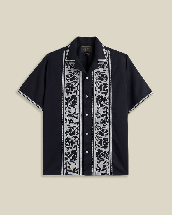 Portuguese Flannel Cross Stitch Short Sleeve Shirt