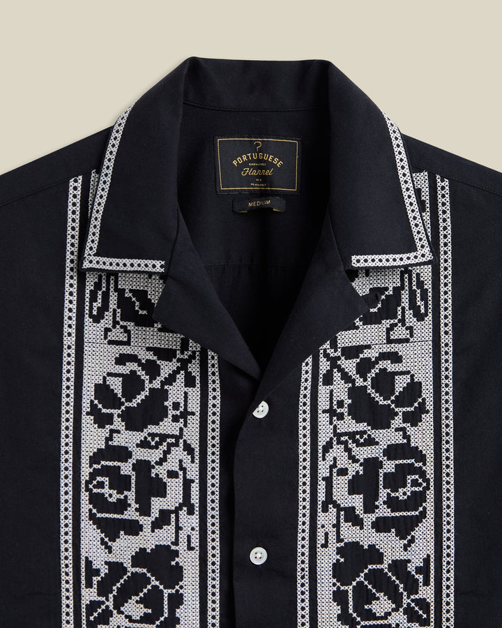 Portuguese Flannel Cross Stitch Short Sleeve Shirt