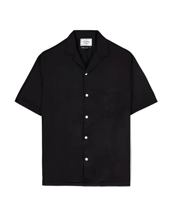 Portuguese Flannel Dog Town Short Sleeve Shirt - Black