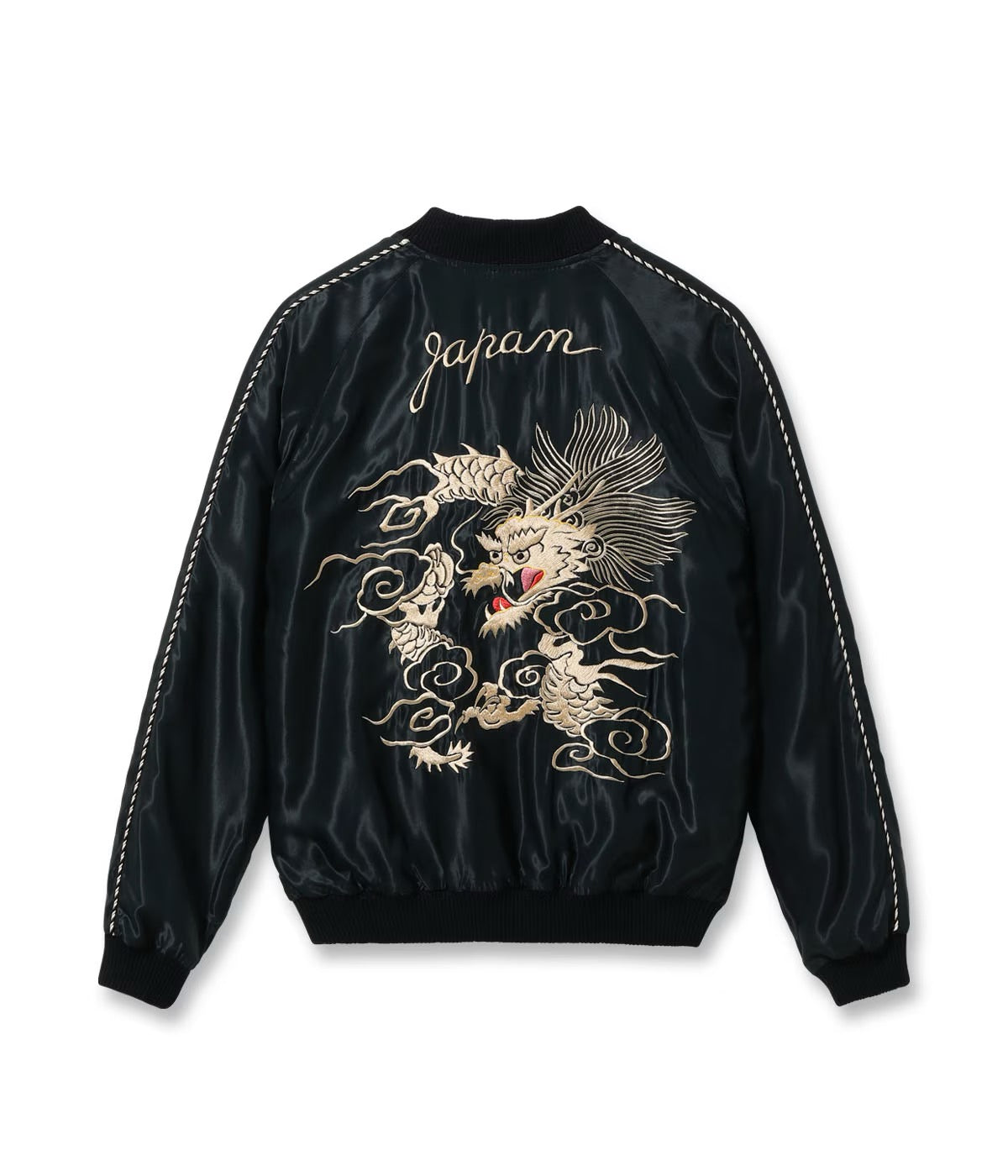 TOYO TAILOR Early 1950s Style Acetate Souvenir Jacket - White Dragon x Tiger Head