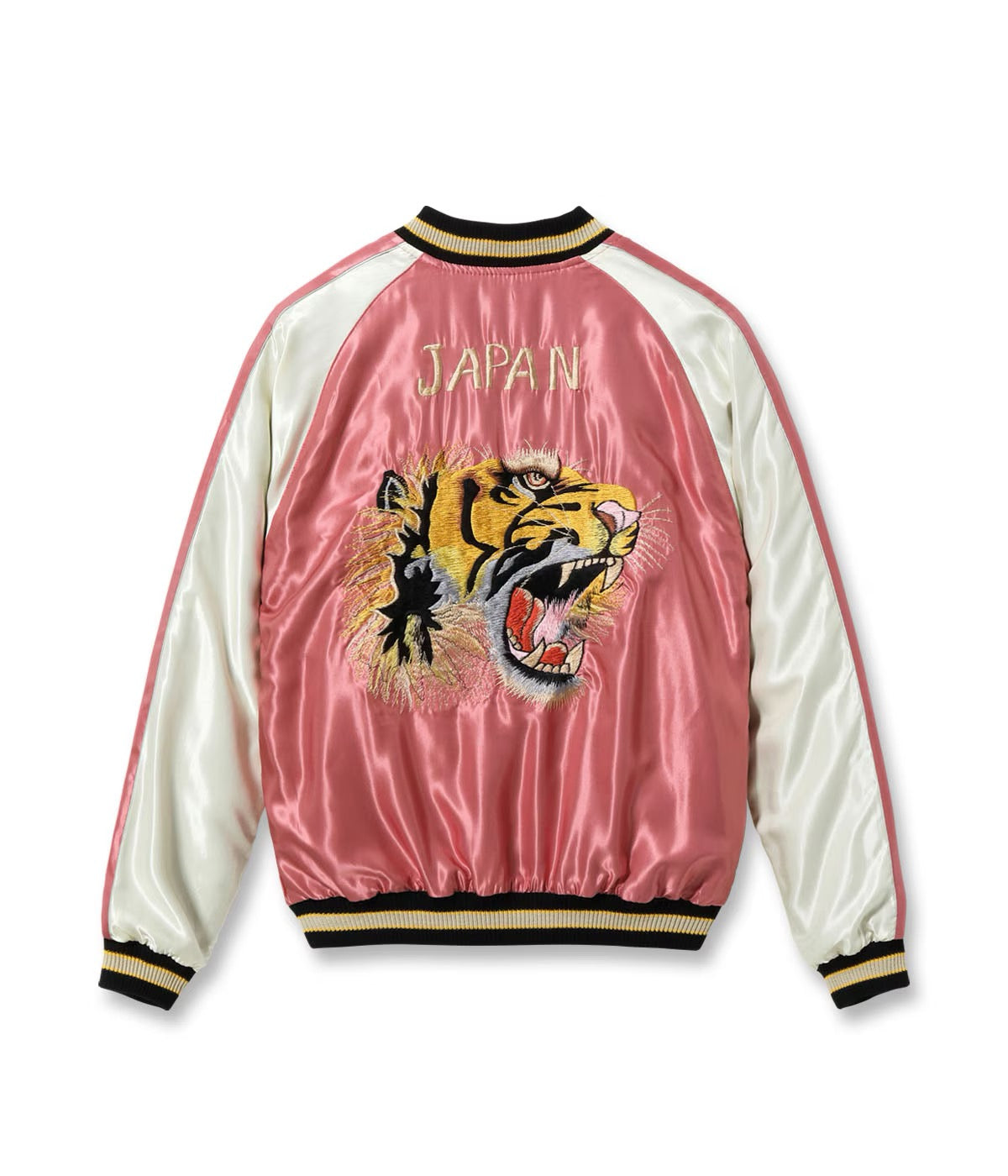TOYO TAILOR Early 1950s Style Acetate Souvenir Jacket - White Dragon x Tiger Head