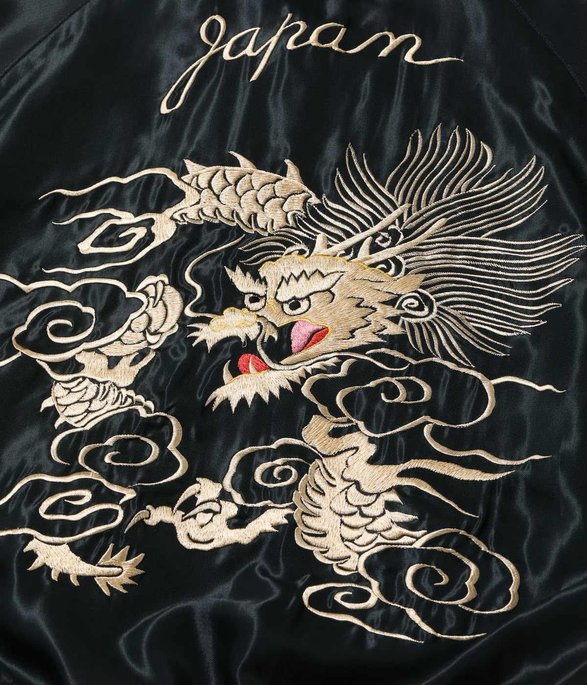 TOYO TAILOR Early 1950s Style Acetate Souvenir Jacket - White Dragon x Tiger Head