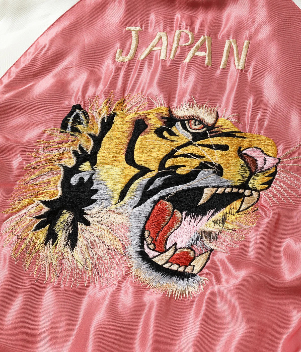 TOYO TAILOR Early 1950s Style Acetate Souvenir Jacket - White Dragon x Tiger Head