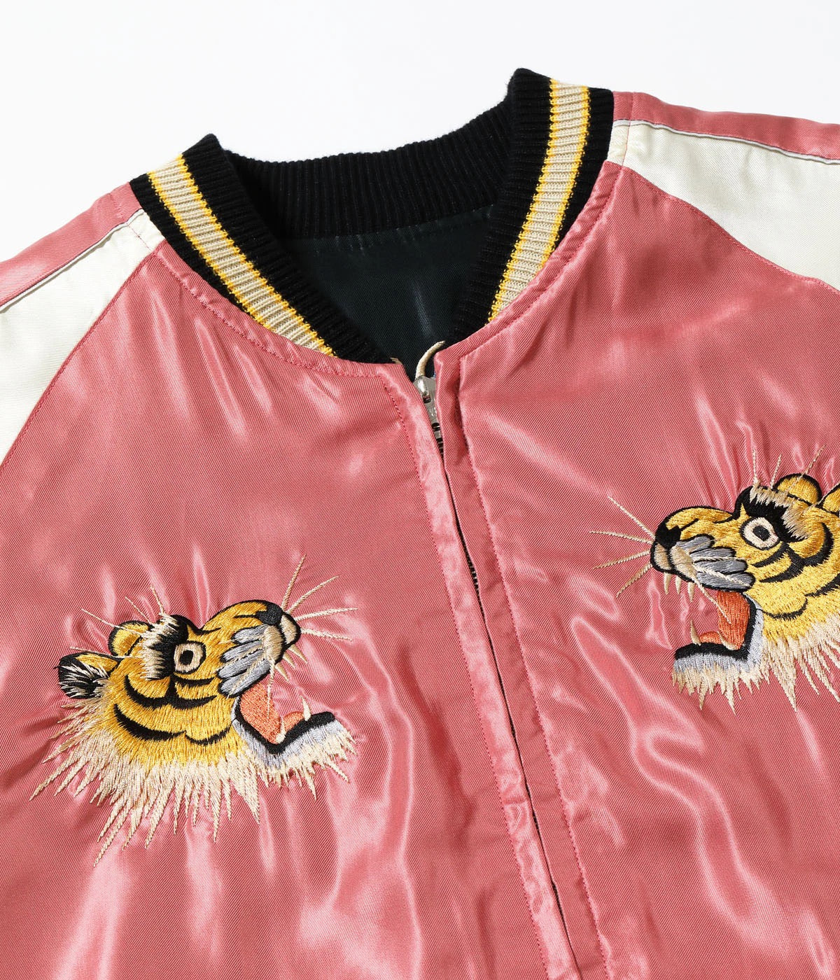 TOYO TAILOR Early 1950s Style Acetate Souvenir Jacket - White Dragon x Tiger Head