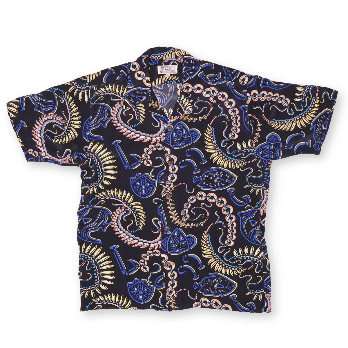 Avanti Hawaiian Shirt - MAKAU - BLACK