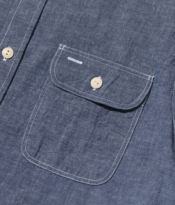 SUGARCANE BLUE CHAMBRAY WORK SHIRT - SHORT SLEEVE