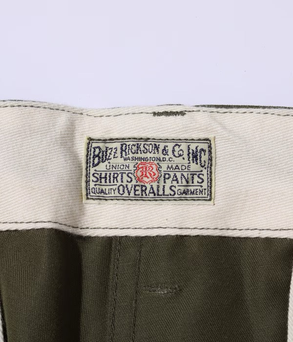 BUZZ RICKSON’S  - ORIGINAL SPEC. CHINOS (ONE WASH) - OLIVE GREEN