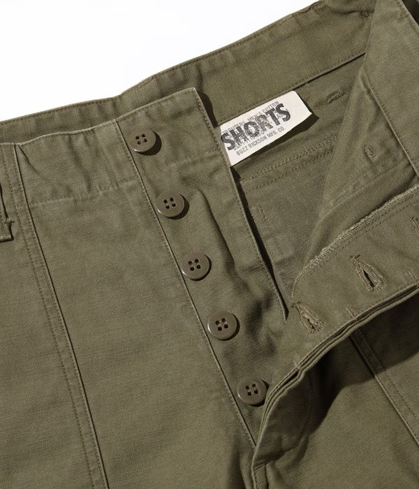 Buzz Ricksons - COTTON SATEEN OLIVE GREEN QM SHADE 107, TYPE Ⅰ, CLASS SHORTS