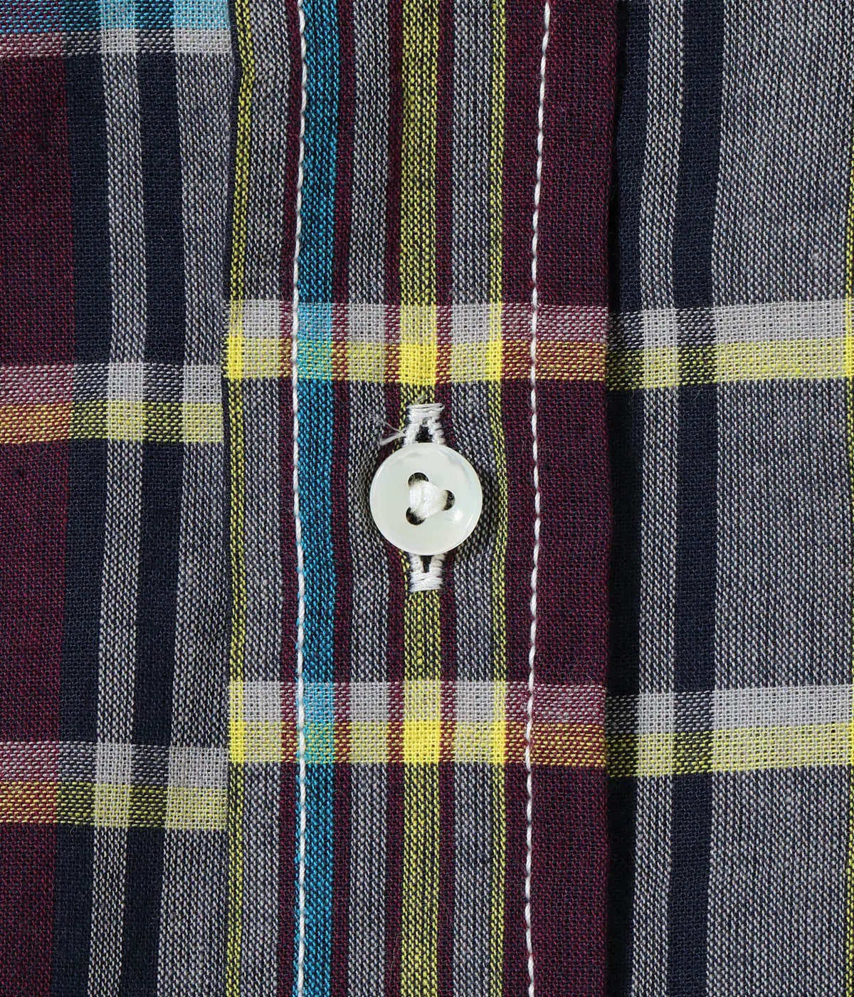 Sugarcane short sleeve MADRAS CHECK BUTTON DOWN SHIRT