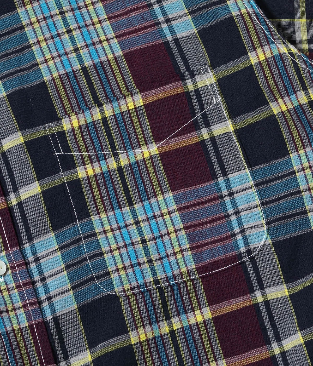 Sugarcane short sleeve MADRAS CHECK BUTTON DOWN SHIRT