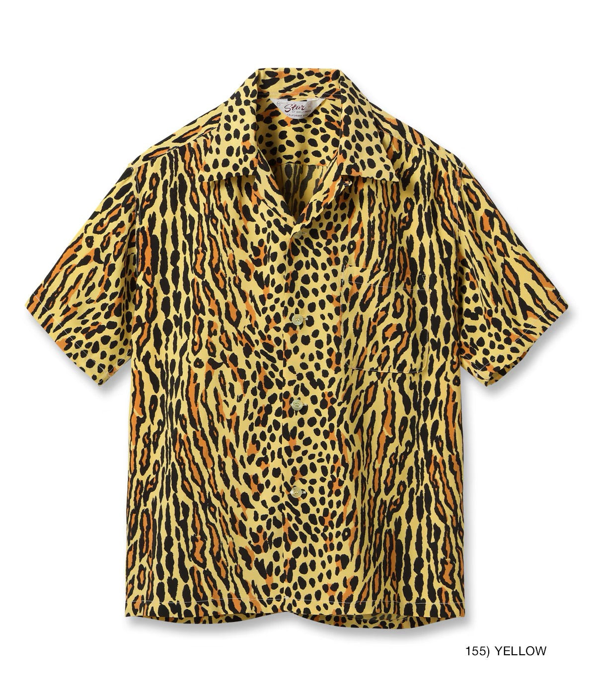 Star Of Hollywood short sleeve high density rayon open collar shirt - “OCELOT”