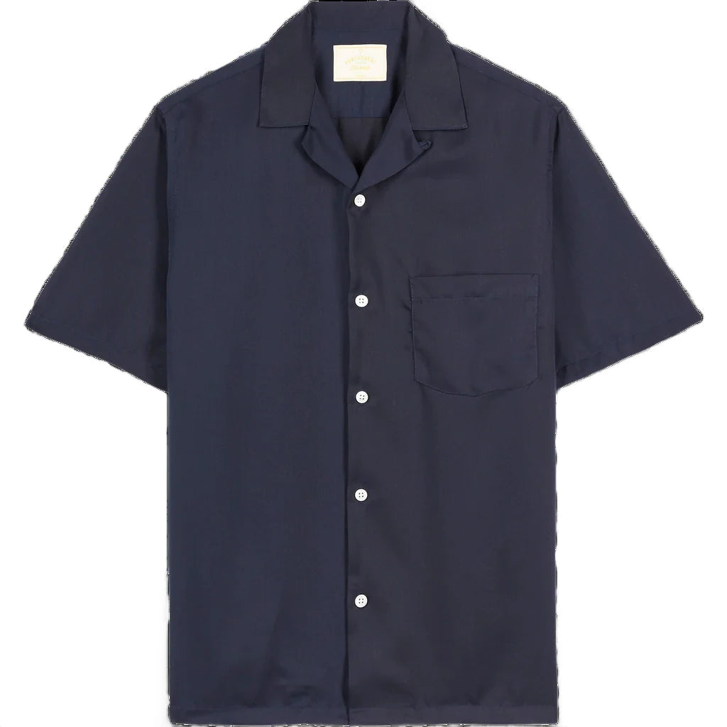 Portuguese Flannel Dog Town Short Sleeve Shirt - Navy