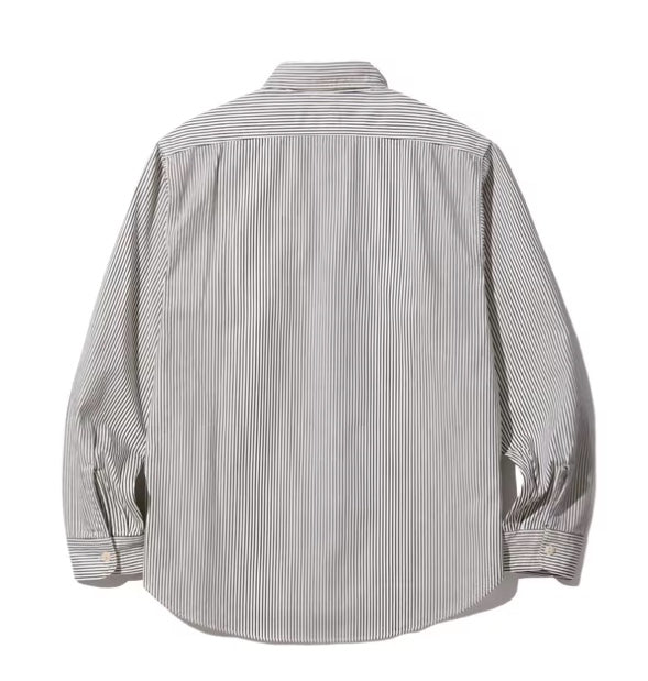 SUGARCANE HICKORY STRIPE WORKSHIRT (LONG SLEEVE) - WHITE/BLACK