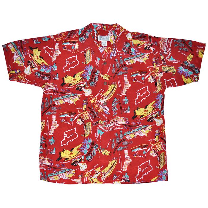 Avanti Hawaiian Shirt - Islands - Red