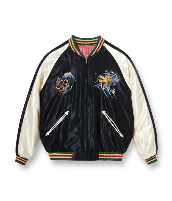 SUGARCANE TAILOR TOYO Early 1950s Style Acetate Souvenir Jacket “ROARING TIGER” × “JAPAN MAP”