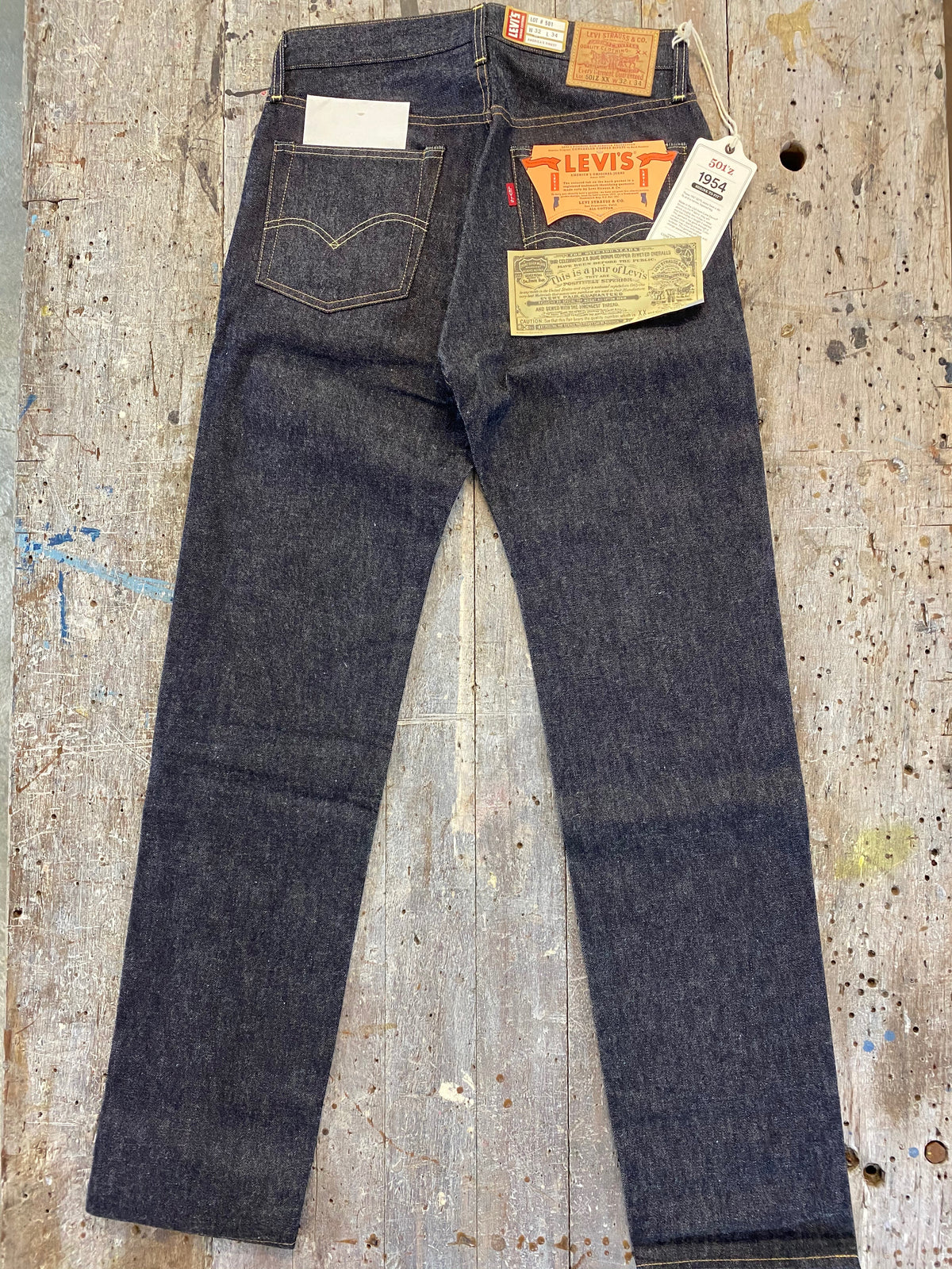 LEVIS VINTAGE CLOTHING 1954 501Z RAW SHRINK TO FIT