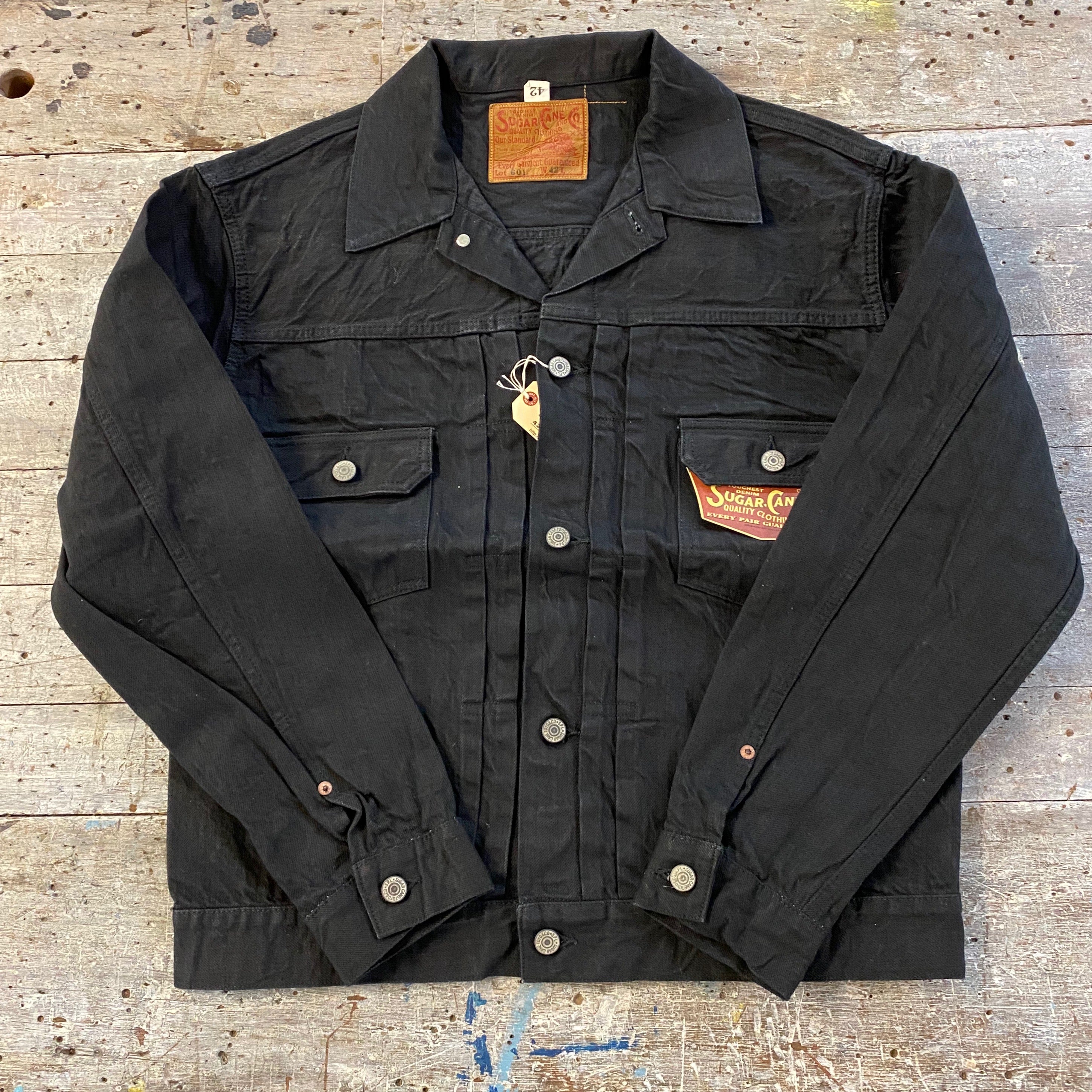 SUGARCANE TYPE 1953A DENIM JACKET - Black - Elroy Clothing