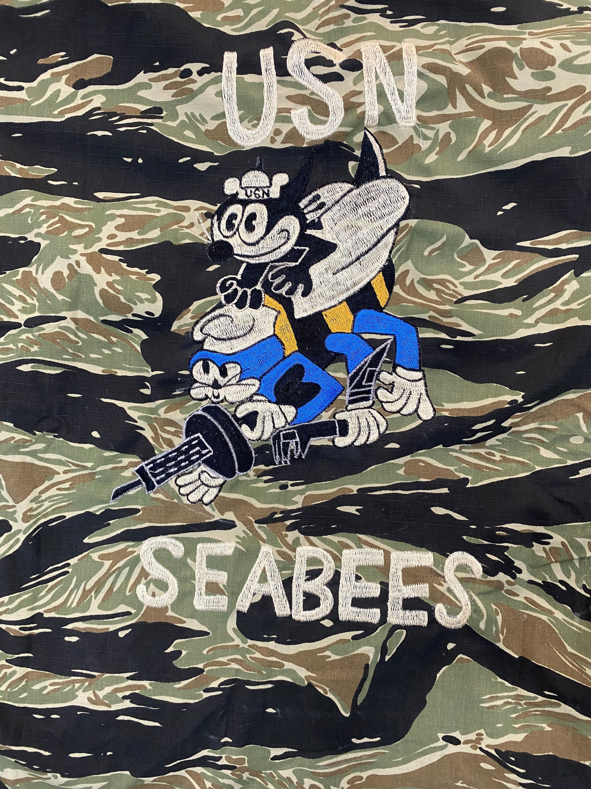 Tiger Stripe Military Jacket with embroidery - USN Seabeas