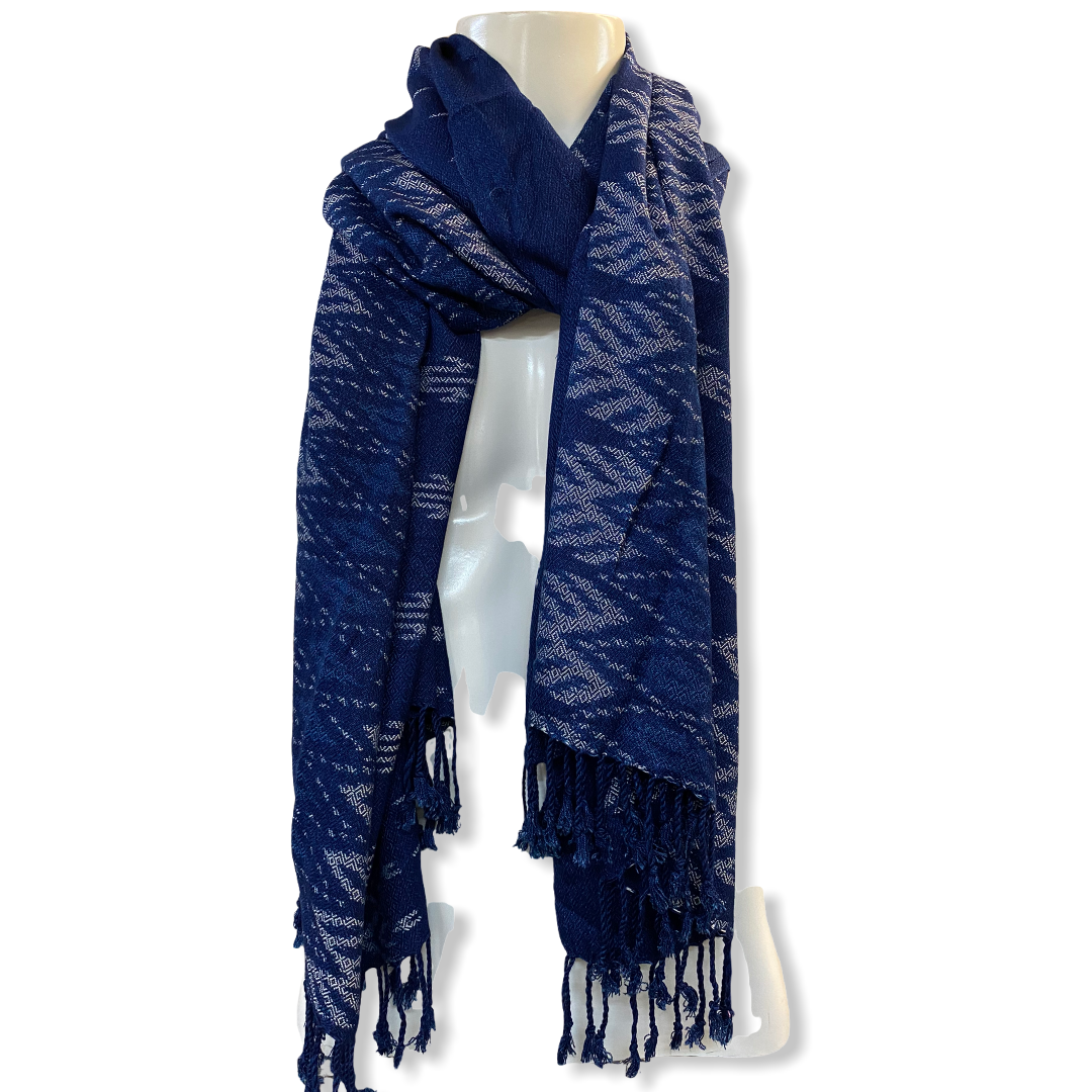 Elroy exclusive Hand Woven Indigo Dyed Scarves - Large Size