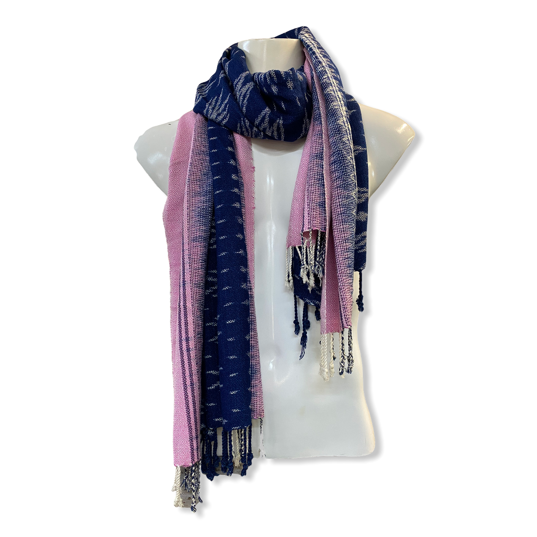 Elroy exclusive Hand Woven Indigo Dyed Scarves - Large Size