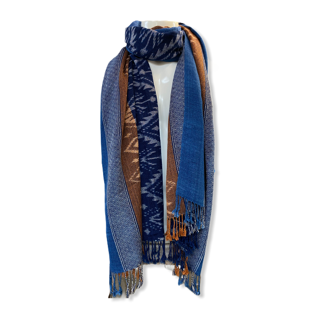 Elroy exclusive Hand Woven Indigo Dyed Scarves - Large Size