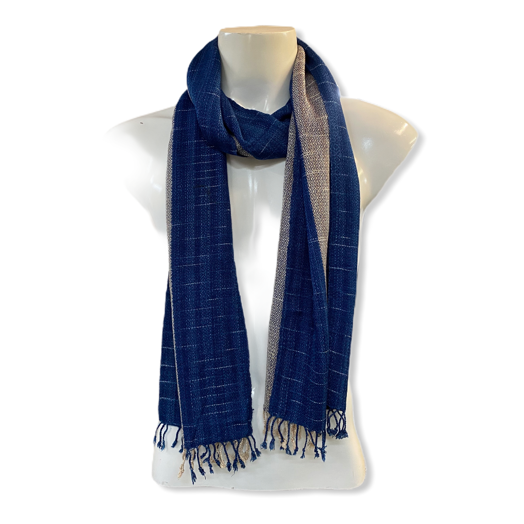 Elroy exclusive Hand Woven Indigo Dyed Scarves - Small Size