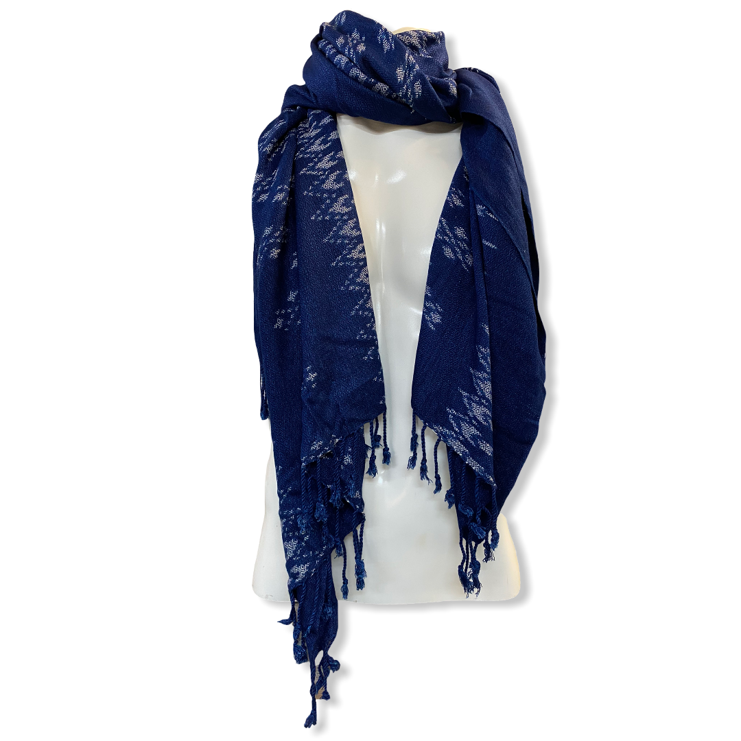 Elroy exclusive Hand Woven Indigo Dyed Scarves - Large Size